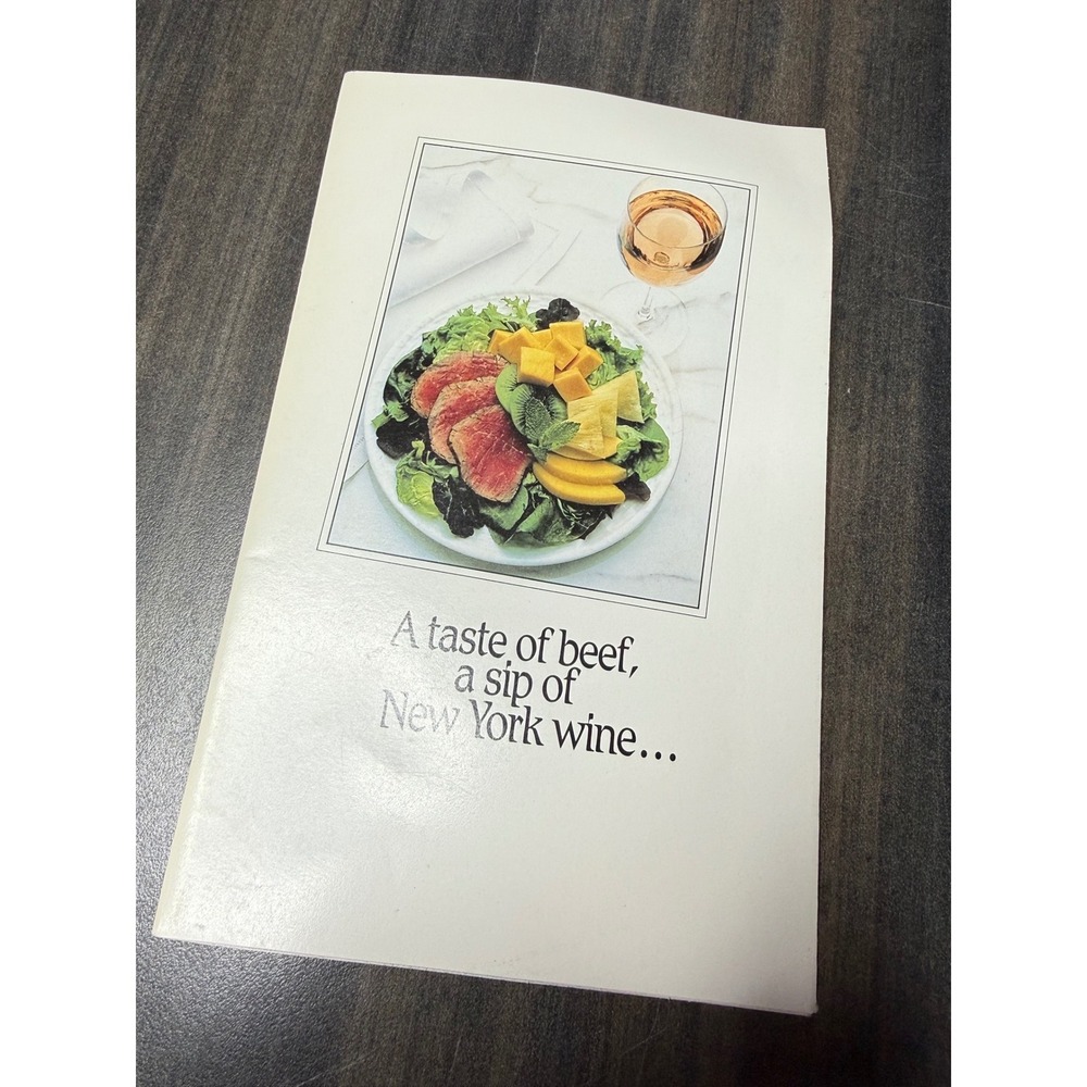 Vintage A Taste of Beef a Sip of New York Wine Promotional Pamphlet Ephemera